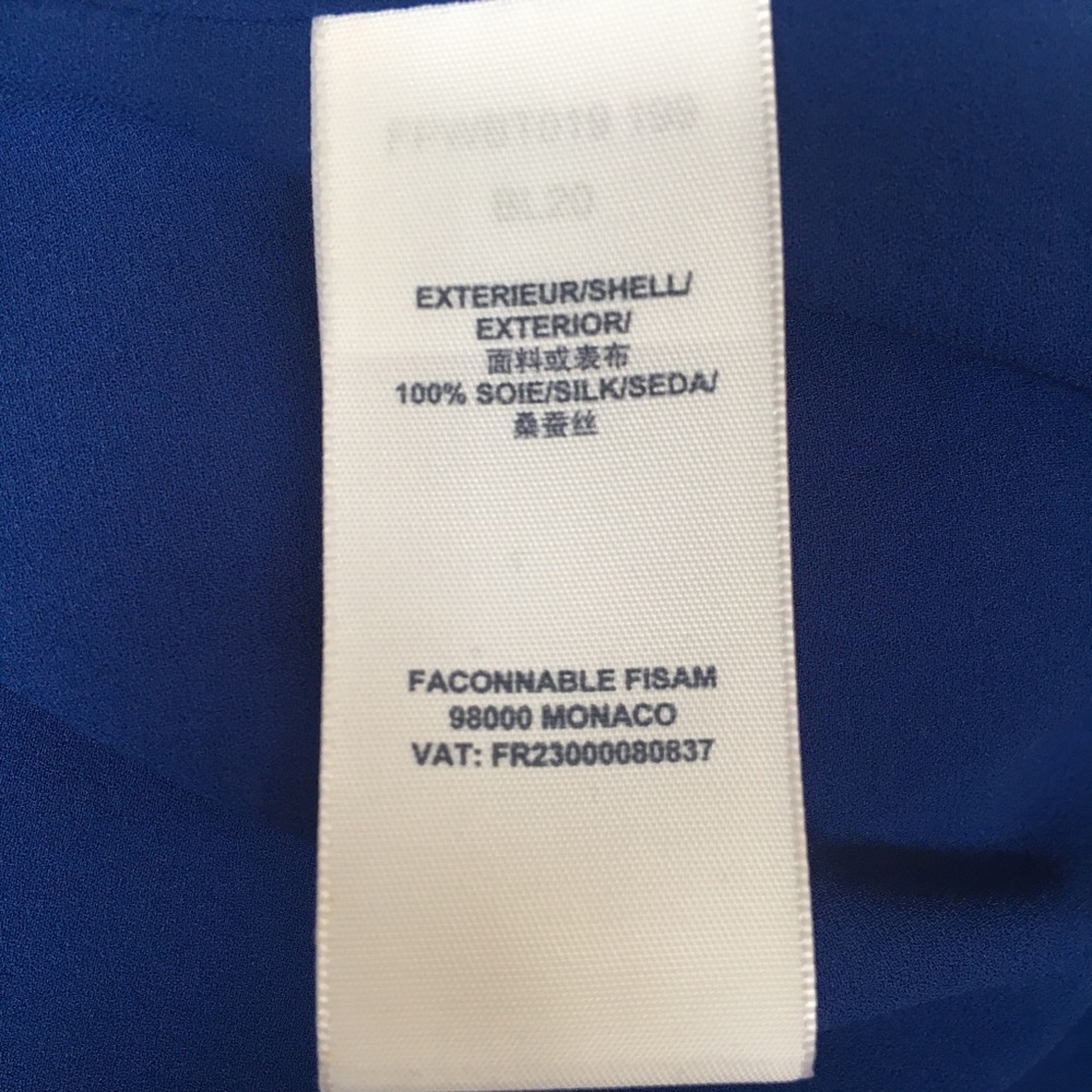 NWT FACONNABLE Silk Tank Top Monaco Blue Iris - Picture 7 of 7